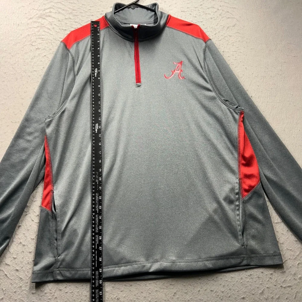Champion Alabama Crimson Tide Quarter Zip Pullover Mens 2XL Gray Red Spellout